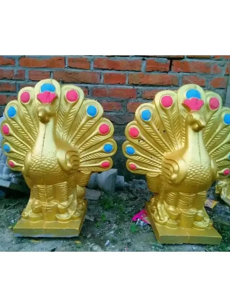 Decorative Precast Concrete Peacock Mold Garden Animal Statue Casting Mould for Outdoor Home Garden Decor
