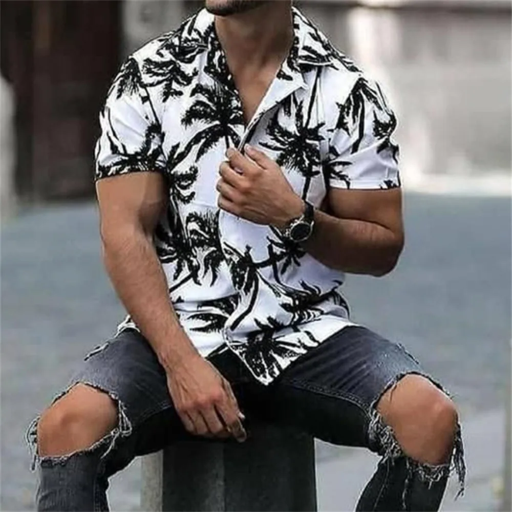 Camisa con estampado 3d para hombre, Tops de manga corta con gráfico de coco y árbol de Hawai, ropa de moda, blusa de playa 5xl, tendencia de verano, 2023