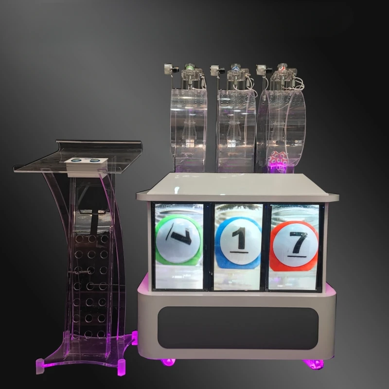 Automatic 3D arrangement lottery shaker, lottery machine, electric turntable, game, entertainment, online lottery machine