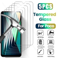 5Pcs Full Cover 9H Tempered Glass Screen Protector for Xiaomi PocoC75 Little Poko PocoC75 C 75 75C 4G 2024 Protective Glasses