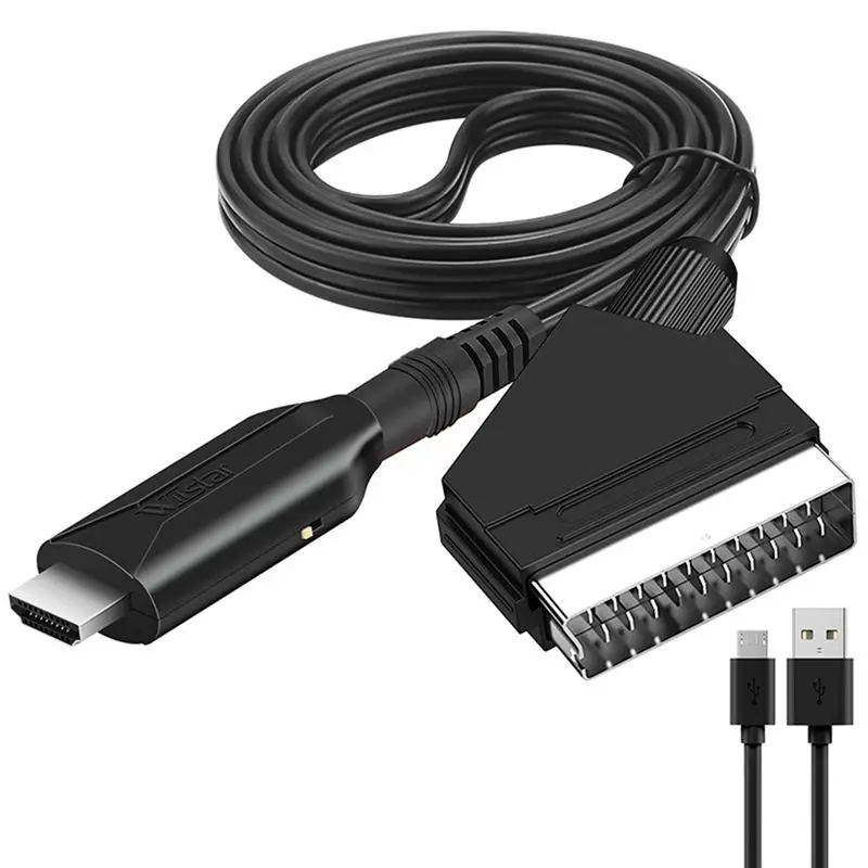 WIISTAR Scart To -Compatible Compatible Cable Converter Professional Video Audio Adapter For HD TV DVD Game Accessories