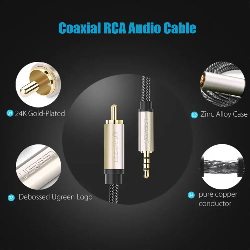 3.5mm Coaxial Digital Audio Cable Black Millet TV Special SPDIF Line Audio Wire Suitable for Speaker CD DVD Player Set-top Box