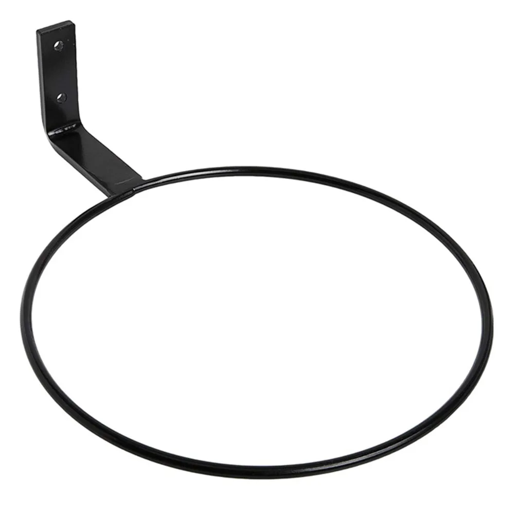

Bracket Flower Pot Rings Garden Hang Basket Hard Black For Balcony Iron Multipurpose Office Practical High Quality