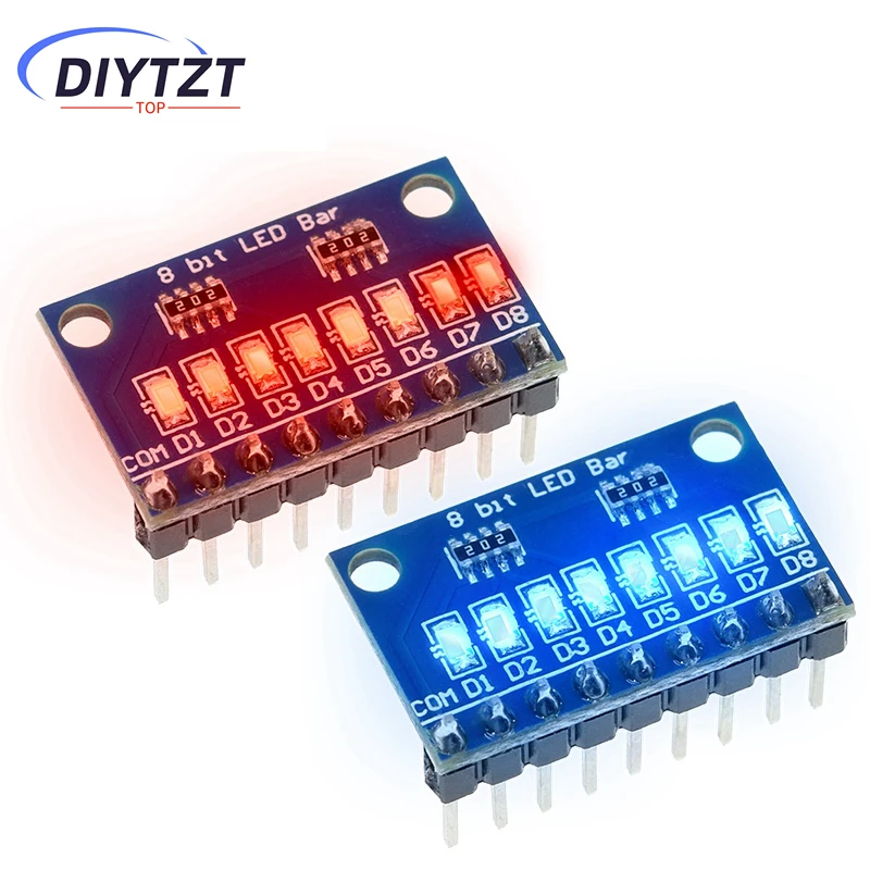 DIYTZT 3.3V 5V 8 bits bleu/rouge Anode commune/ Cathode indicateur LED Module Kit de bricolage pour Arduino NANO UNO R3