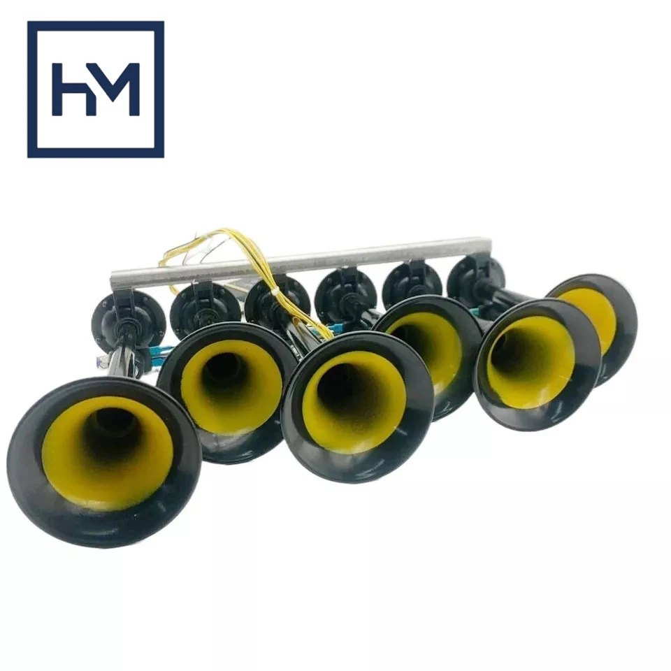6 PIPE AIR HORN BASURI 12V/24V 130 dB 16 MELODIES TRUCK LORRY