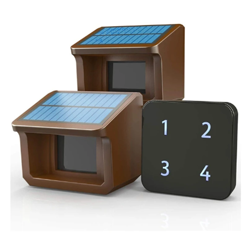 Solar Wireless Driveway Alarm, Sensor de Movimento Outdoor Weather-Resistant, DIY Sistema de Alerta, EU Plug, 800 Metros, Detector e Detector