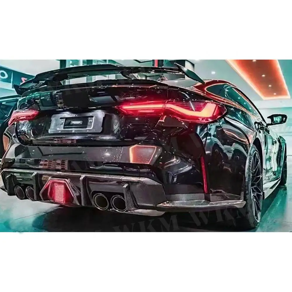 

Dry Carbon Fiber Rear Diffuser Lip Spoiler with LED Light Bodykits for BMW 3 4 Series G80 M3 G82 G83 M4 2021+ Bumper Lip Guard
