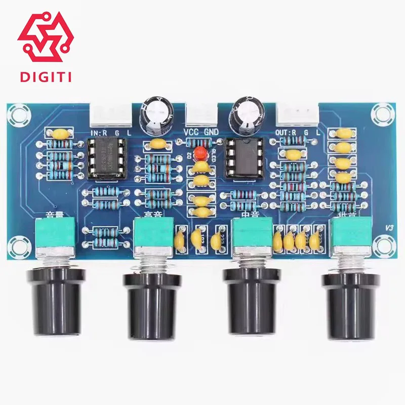 ​ ​ Scheda di controllo del tono audio digitale XH-A901 ​ ​ ​ ​ (Modulo Preamplificatore per Amplificatore, Regolazione Bassi/Treble, Alimentazione CC)