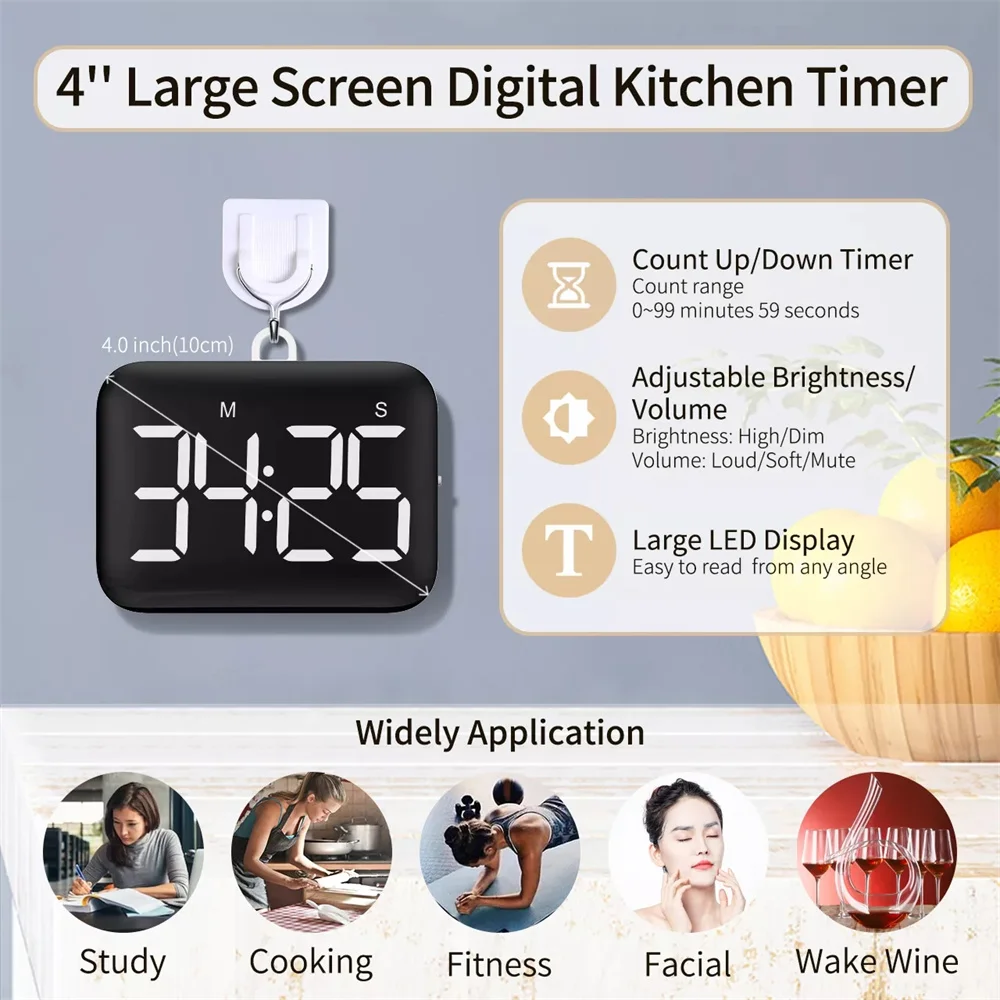 ChuHan Thông Minh Màn Hình LCD Kỹ Thuật Số Bếp Đếm Ngược Đồng Hồ Bấm Giờ Nấu Ăn Nhà Bếp Đồng Hồ Cho Nấu Ăn Đồng Hồ Bấm Giờ Tắm Nghiên Cứu Phản
