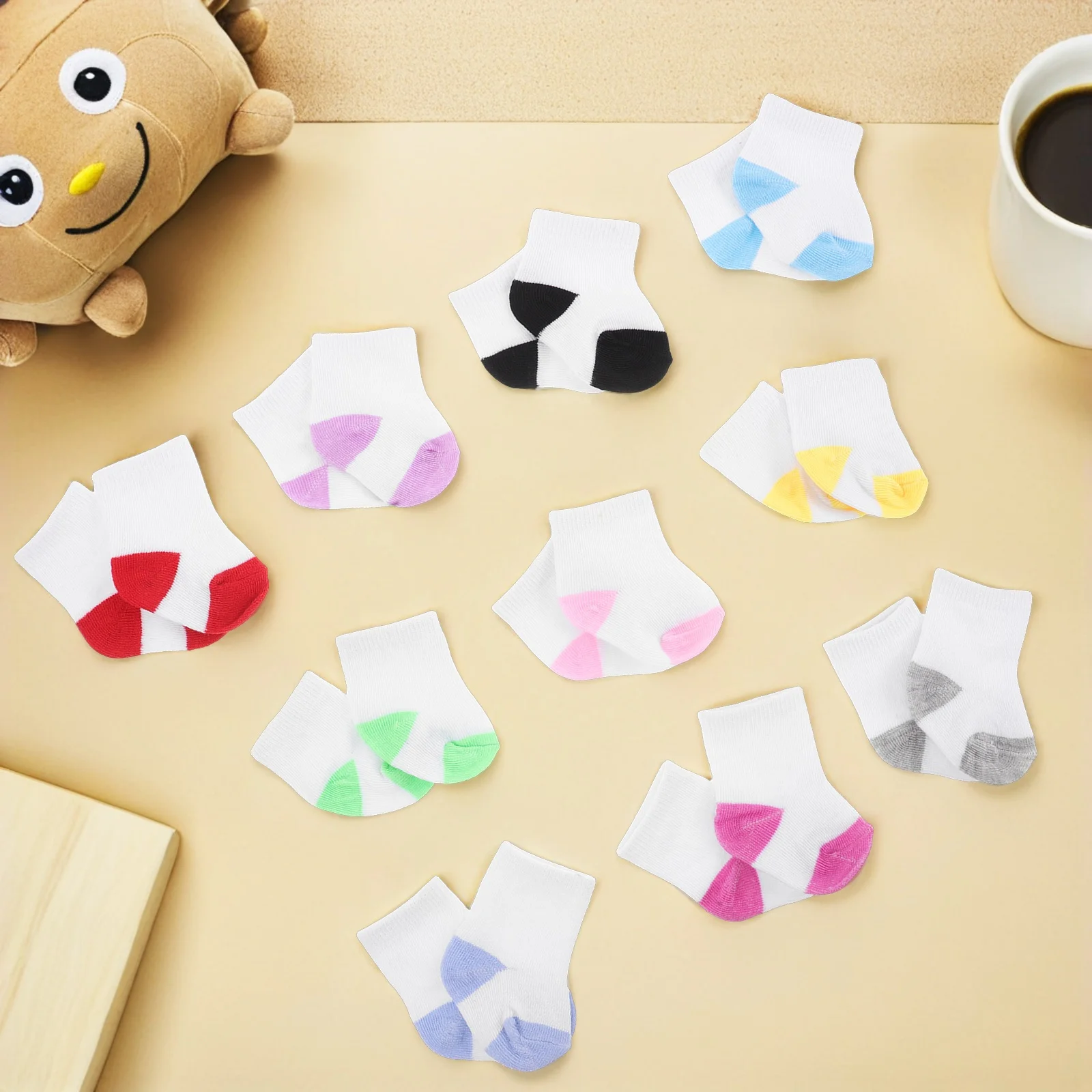 

10Pairs Small Socks for 18 Inch , Cute Patterned Dress Up Clothes, Versatile Role Play Accessories for Kids Imaginative