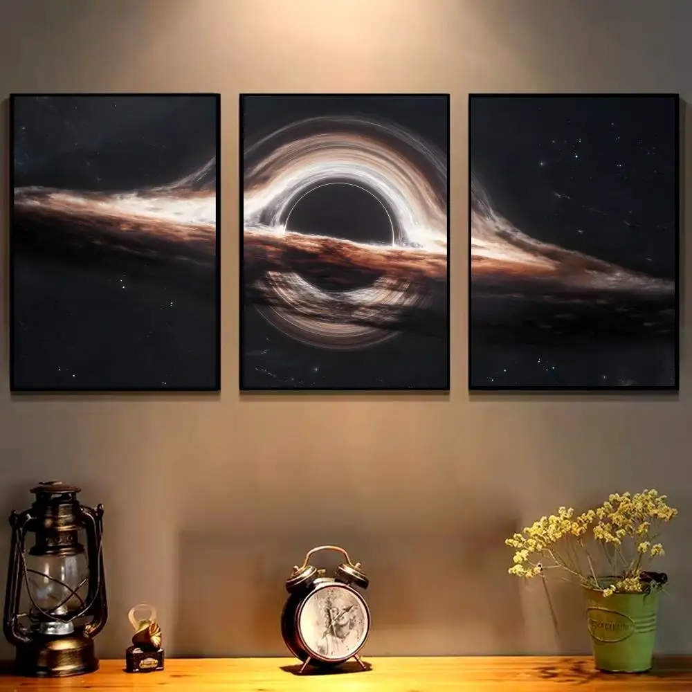 Cool Black Hole Painting Calligraphy Cotton Canvas Wall Art Poster - Aesthetic Painting for Living Room Bedroom Home Decor