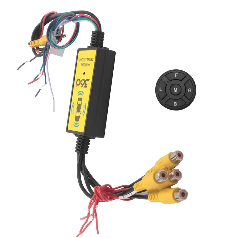 

A85E-4To1 Car Panoramic 360 Camera Video Reversing Switch Box Car Blind Spot Camera Video Switch Box Wireless Remote Control