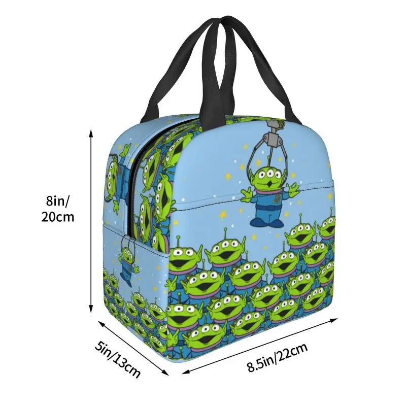 맞춤형 만화 토이 스토리 외계인 도시락 상자, 누수 방지 쿨러, 보온 식품 절연 도시락 가방, 휴대용 피크닉 토트 백