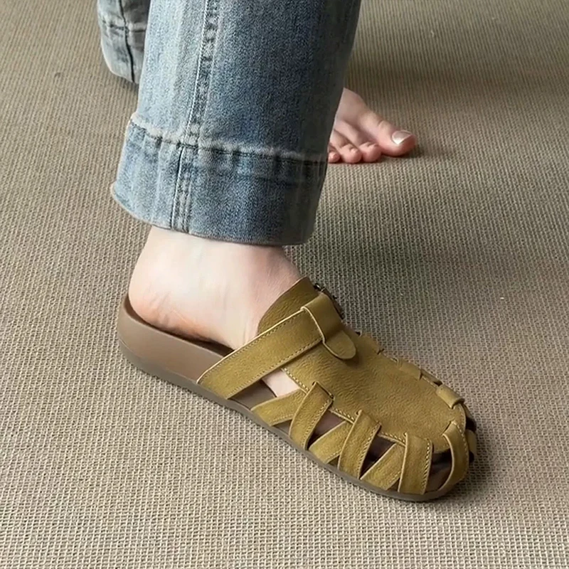 2026 New Women's Roman Style Hollow out Thick Heel Slippers Slip-On Summer Outdoor Shoes Comfortable Anti-Slip Casual Sandals