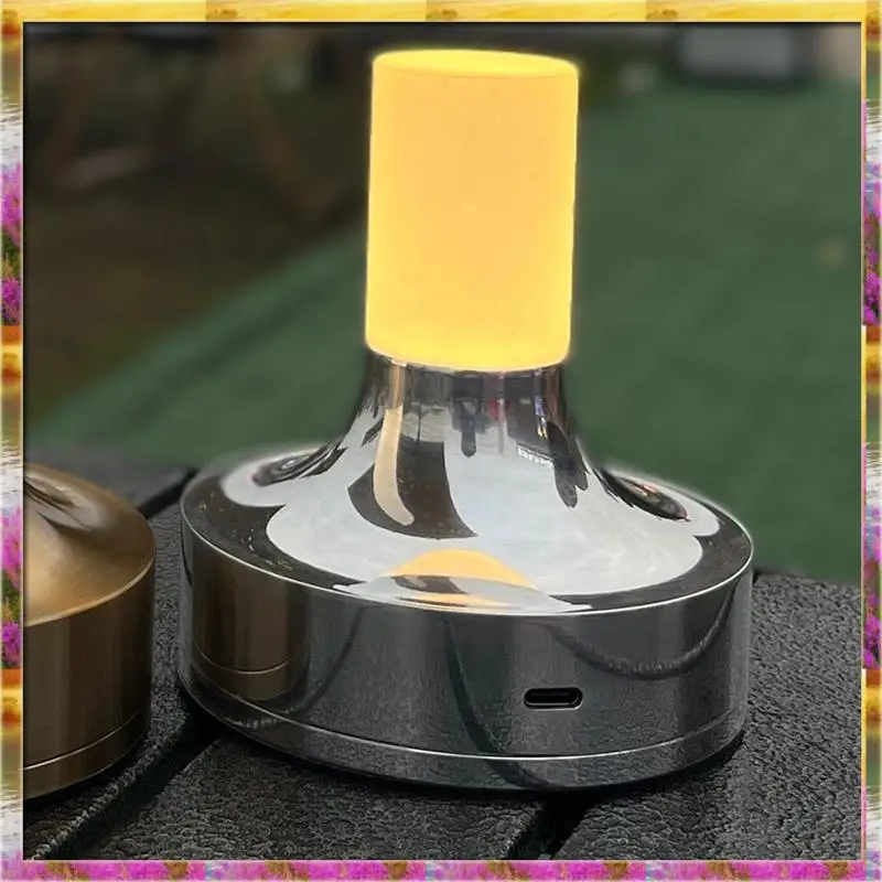 【Prezzo AB07】 Lampada da tavolo a candela stile corto per camera da letto Lampada touch wireless ricaricabile da campeggio Lampada da scrivania ricaricabile di tipo C Go