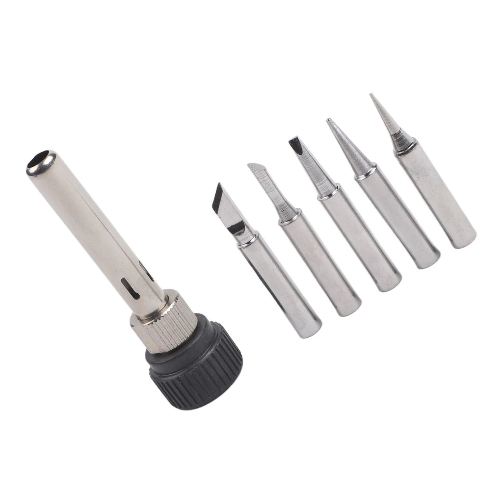 Solder Iron Tips Set for 936 Station Includes I B K 3C 2 4D Shapes and Retaining Sleeve Suitable for Soldering