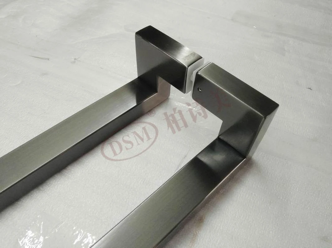 Imagem -06 - Stainless Steel Entrance Door Handle Black Square Tube Pull Handles Adequado para Madeira Vidro Porta de Metal 1200 mm Pa660 304