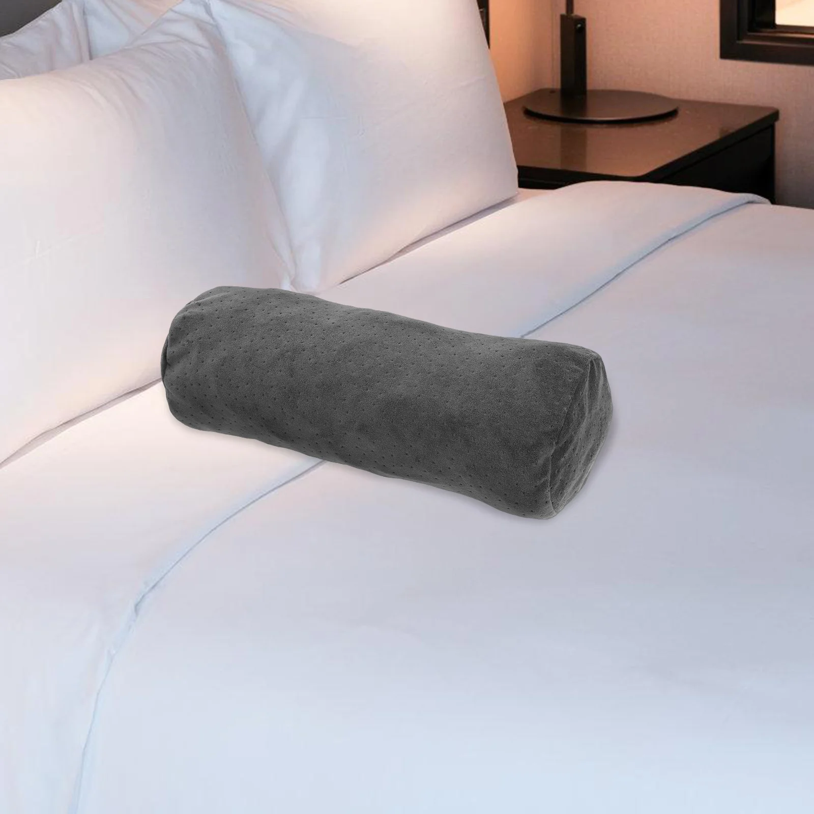 

2pcs Neck Roll Pillow Zippered Round Support for Bedroom Cylindrical Inserts Pillows Bolster