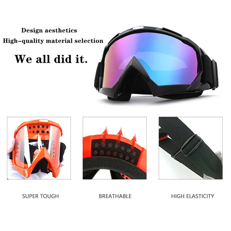 Motorcycle Goggles Off-road Skiing Goggles Outdoor Cycling Glasses High-quality Outer Frame Ultraviolet-proof Helmet Goggles