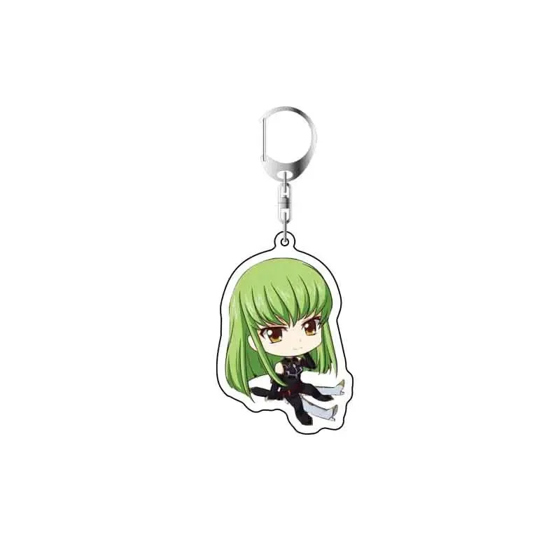 Anime Code Geass Keychain Japanese Cartoon GAIDEN Lelouch Acrylic Figure Car Key Holder Chain Pendants Keyring Jewelry Gift