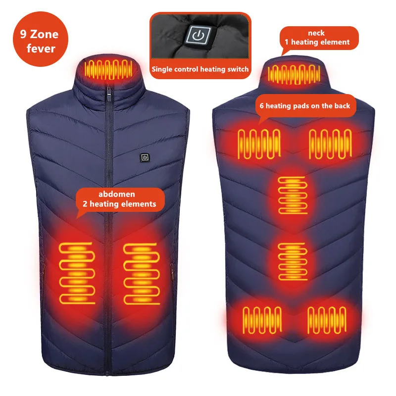 Neue Männer Casual Stehkragen Im Freien Warme Elektrische Weste Winter Usb Port Intelligente Heizung Ärmellose Mantel (Keine Power Bank) – Detail 15