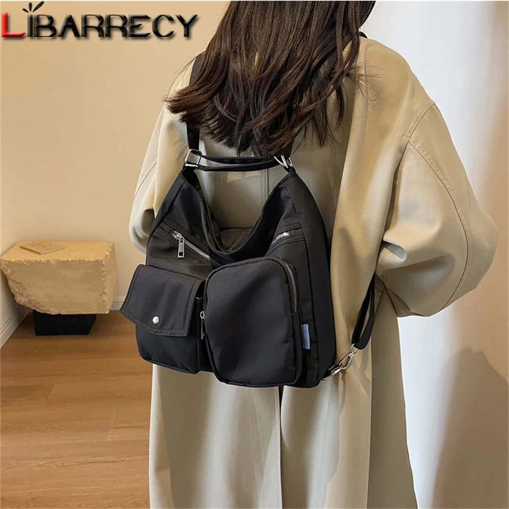 Fashion Women Backpack for Teenagers Black School Bag Female Business Travel Bookbag Girl Multi Functional Shoulder Bag Mochilas