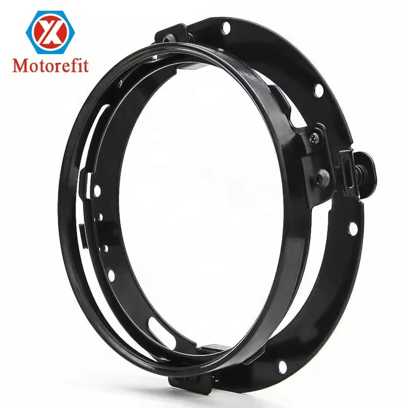 

7 Inch Black headlight Ring Mounting Bracket for Motorcycle Road King Headlight Trim (Black)