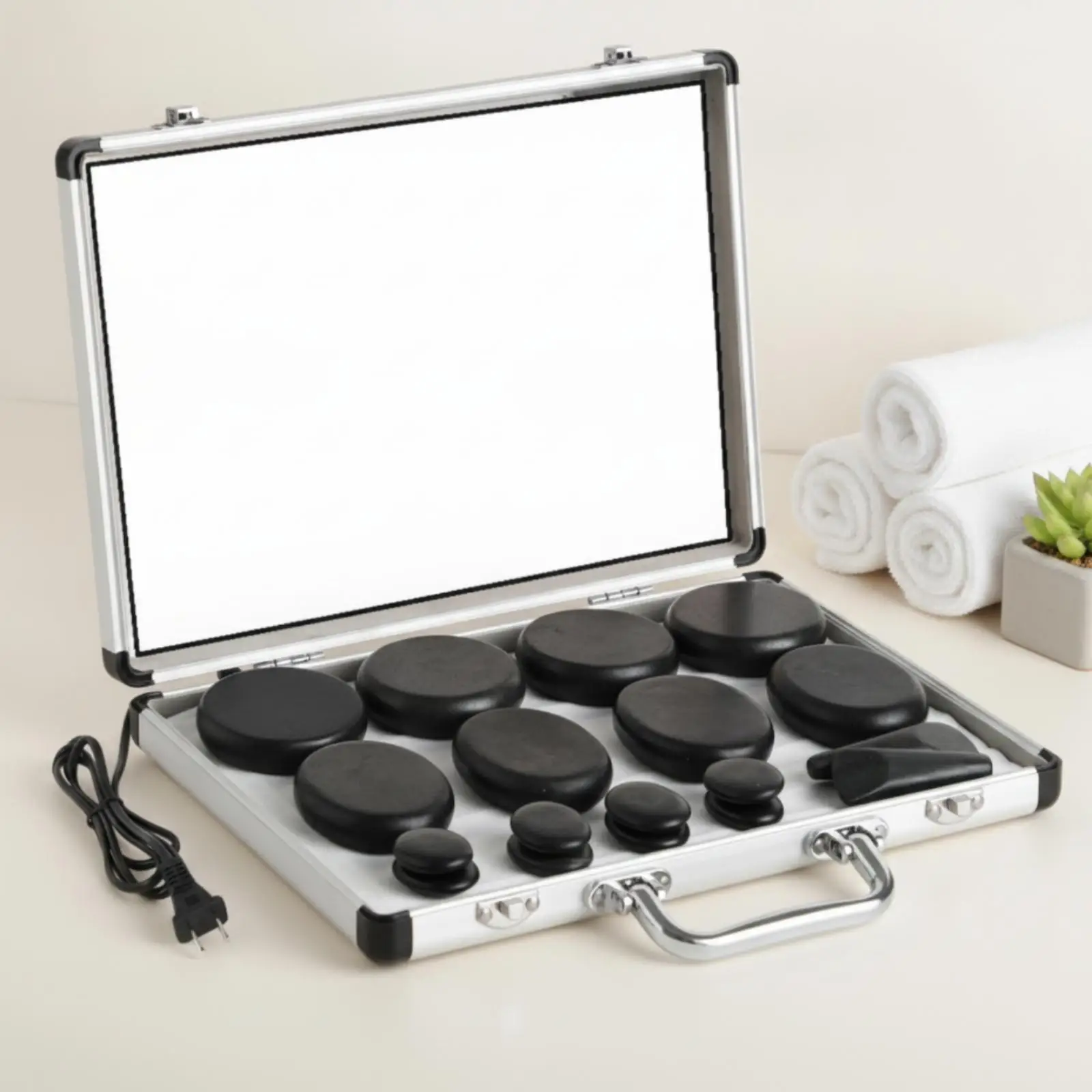 Stone Massage Kit Portable Massage Stone Heater with Rocks Volcanic for Therapists, Masseuses, Spa, Salon, Home Relaxation