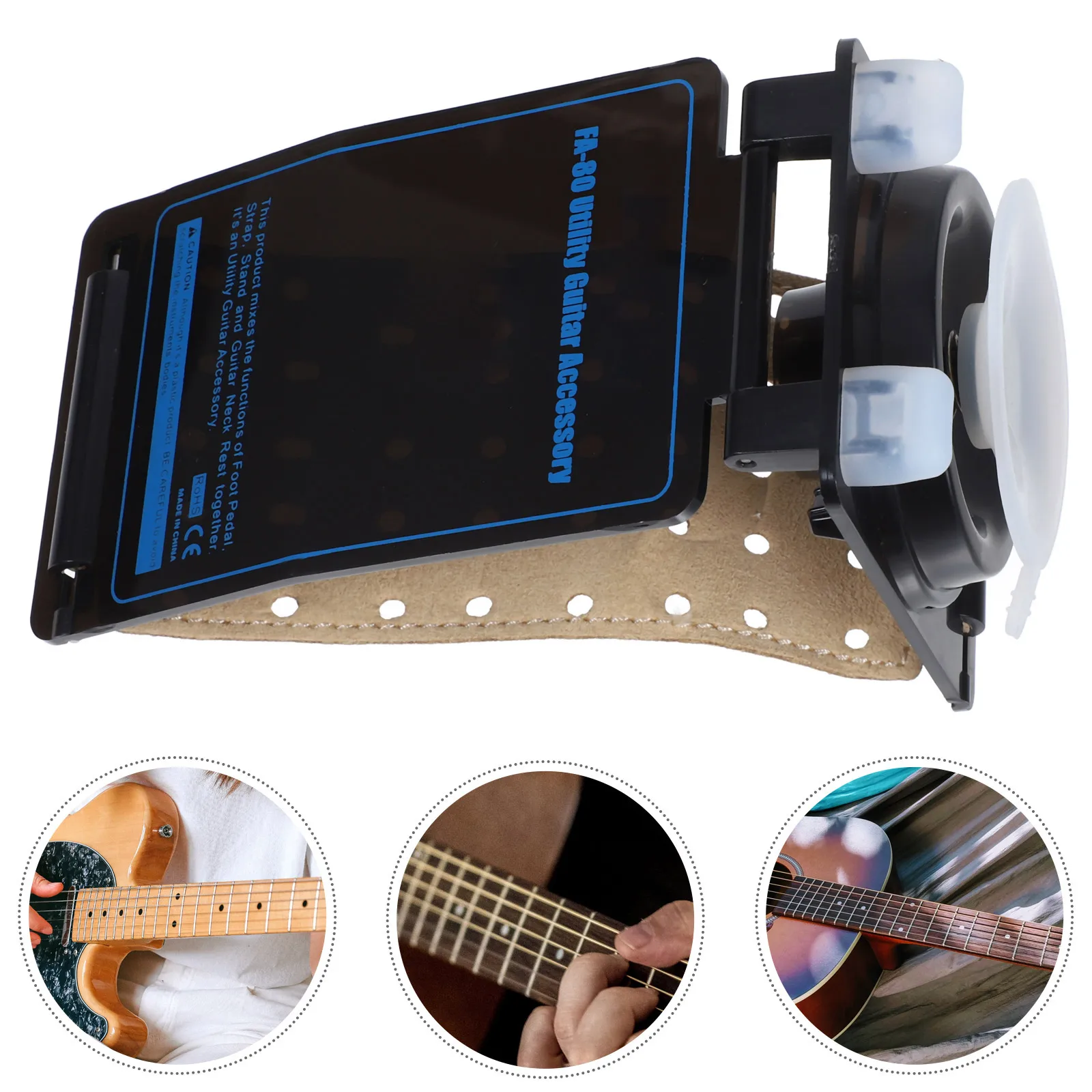 

Guitar Holder Bracket Acoustic Stand Floor Leg Rest Footstool Black Accessories