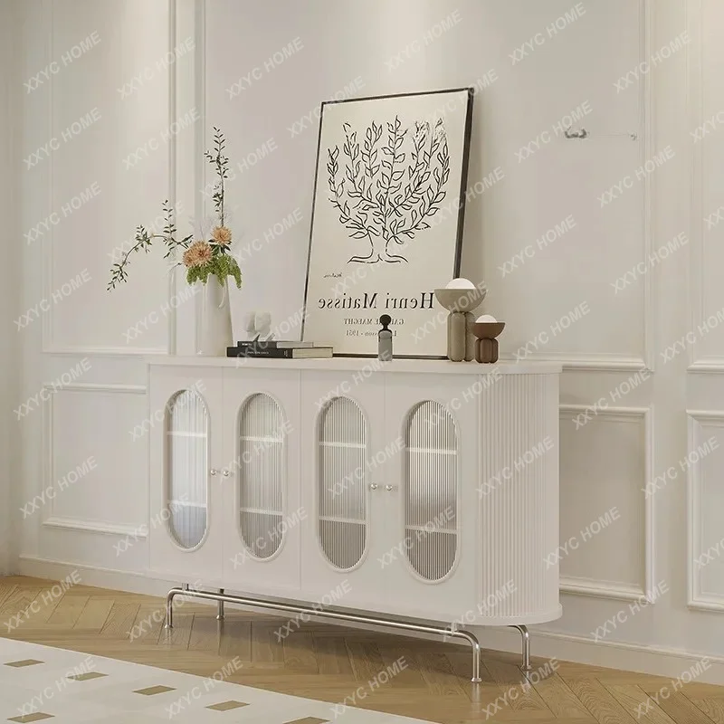 

A Cream Style Dining Side Cabinet Modern Simple Living Room Wall Storage Cabinet Light Luxury Storage Cabinet