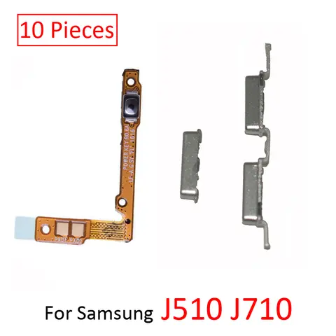 10 Power Button Flex For Samsung J5 J7 Metal 2016 J510 J510F J510FN J710 J710F J710FN Phone Housing On Off Volume Key Flex Cable