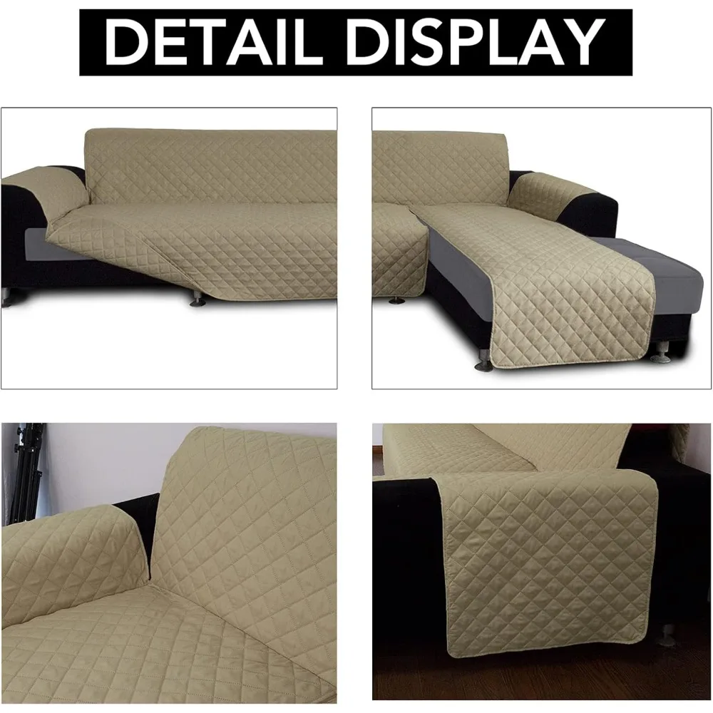 Pelindung Sofa Bentuk L Ramah Hewan Peliharaan, Pelindung Sofa Ukuran X-Large Warna Beige untuk Anjing dan Kucing