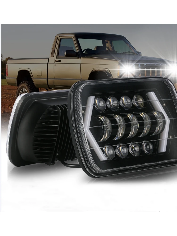 

New 7-inch Wrangler off-road vehicle headlights led headlights with yellow and white arrows modified spotlights