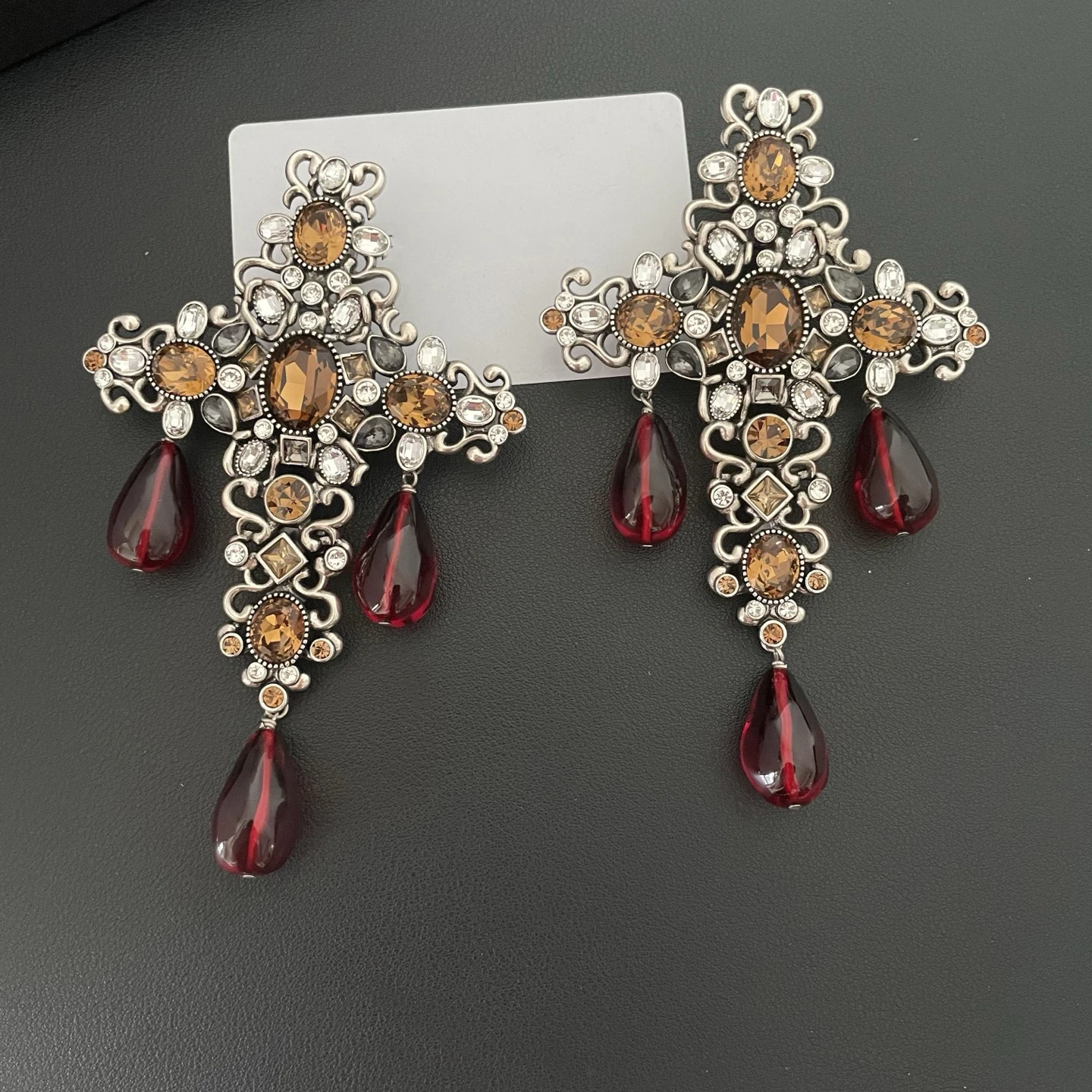 Europe Top Quality Gorgeous Crystal Pendant Earrings Women Luxury Jewelry Party Accessories