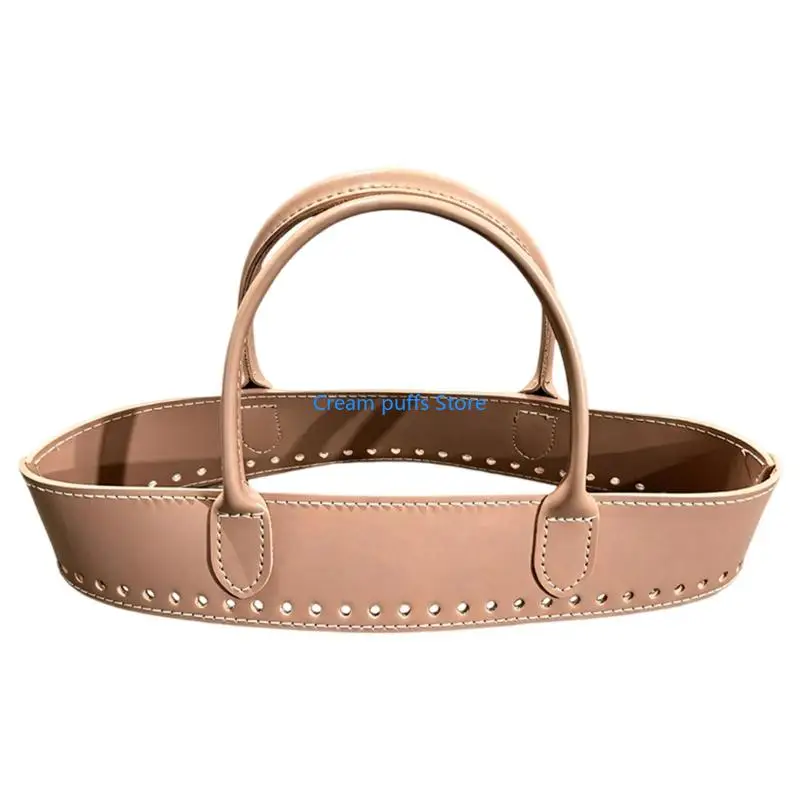 50LE PU Leather Crochet Bag Strap Handwoven Purse Bag Hardware For Crocheted Handbag
