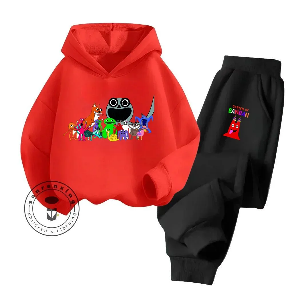 Garten of Banban Casual Elegance Graphic Garment Beloved Cartoon Character Design Featuring Soft Genuine Fabric Kids Hoodie Set