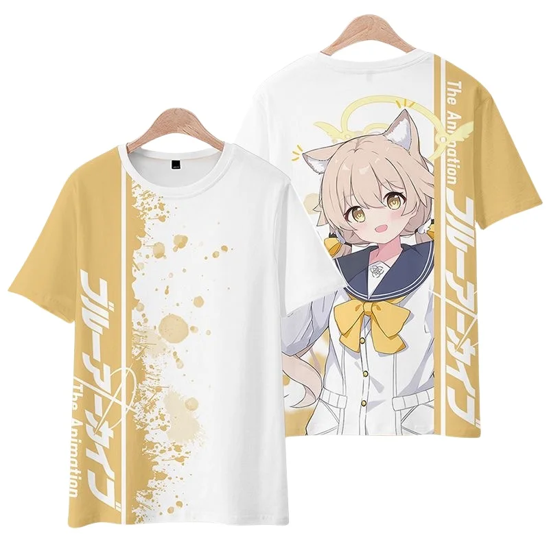 남성과 여성을 위한 여름 반팔 티셔츠 2차원 코스프레 디자인의 네이비 블루 가족 의상과 어울리는 디자인