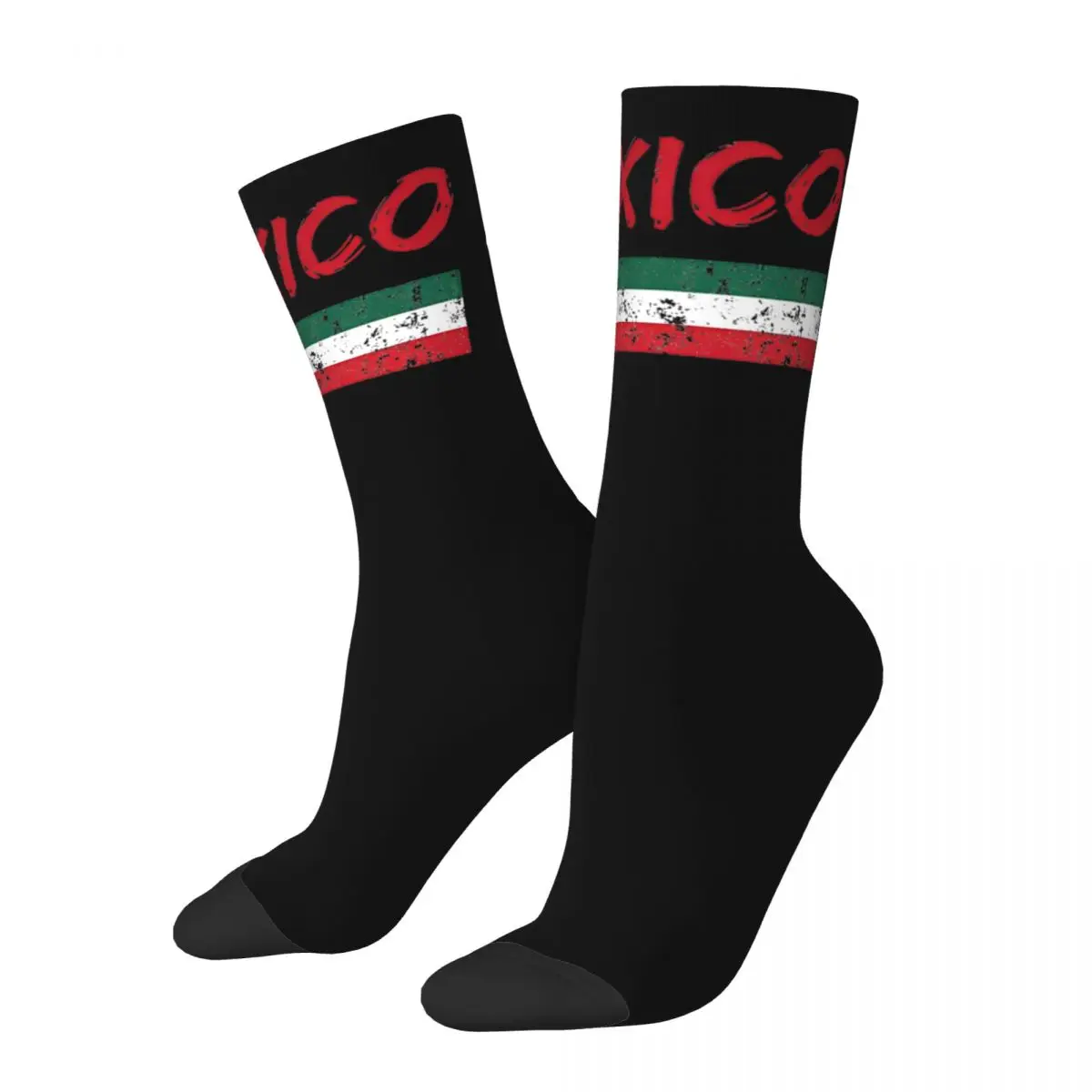 Colorful Mexico National Flag Seal Roundel Soccer Socks Polyester Crew Socks for Women Men Non-slip