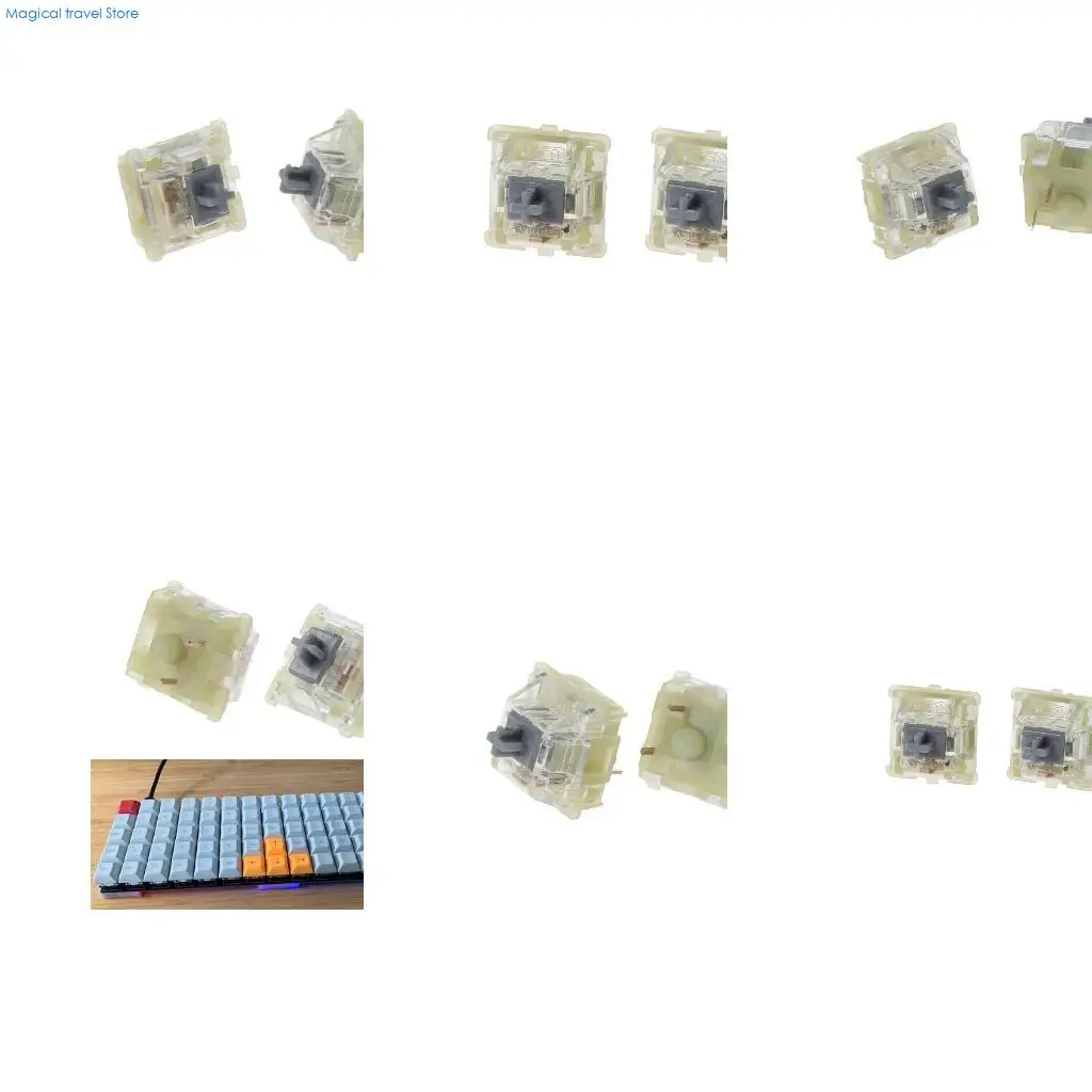 N2UB RGB Cherry Mx Switches Keycap Keyswitches Keymodule Mechanical Keyboard Switches Replacement (Silver 3 pin, 2 pcs)