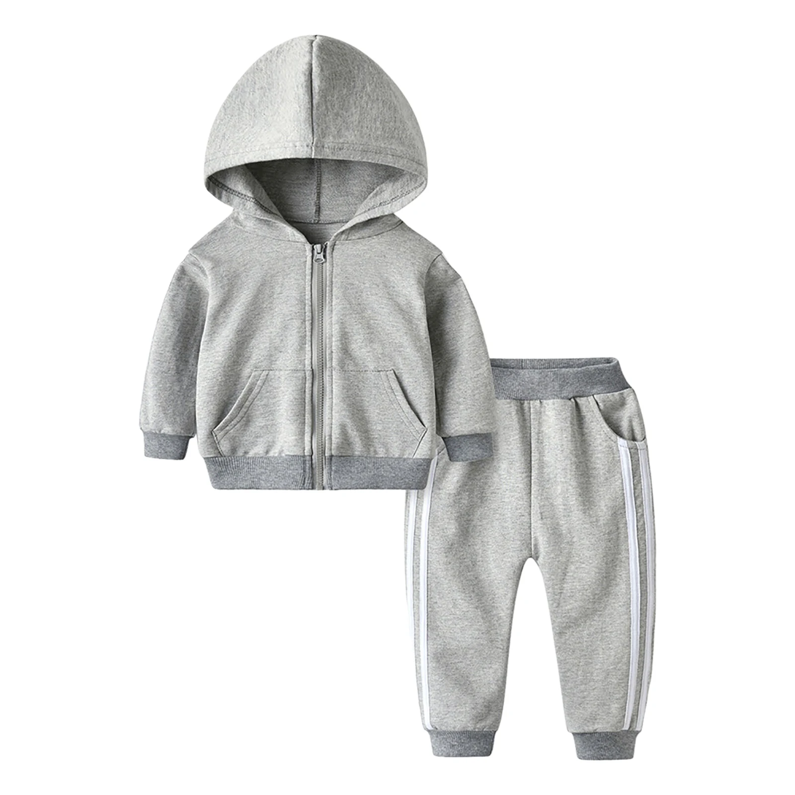 

Kids Set Clothes for Girls Boys Hooded Long Sleeved Sweatshirt Suit Comfortable Warm And Fashionable Jacket Pant Bodysuit Set