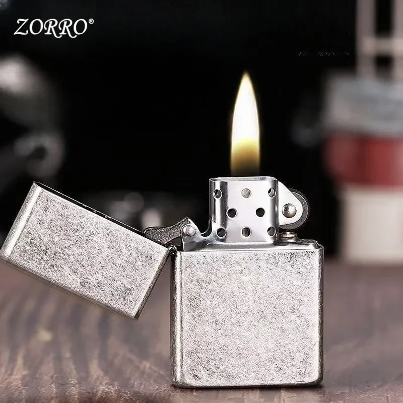 Zorro 902 Hand-carved Kerosene Gasoline Lighter Golden Old-fashioned Four-sided Engraving Multi-picture Nostalgic Boyfriend Gift - Image 3