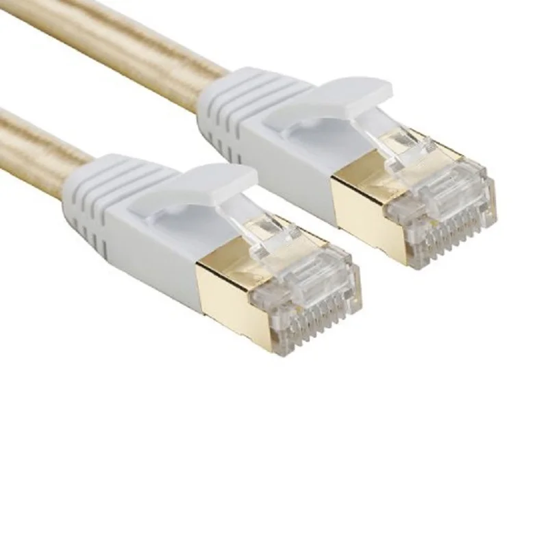 سلك نحاسي نقي cat7 كابل مسطح كابل lan كابل CAT7 كابل RJ45 كابل شبكة إيثرنت مسطح لمفتاح التوجيه مطلي بالذهب #2