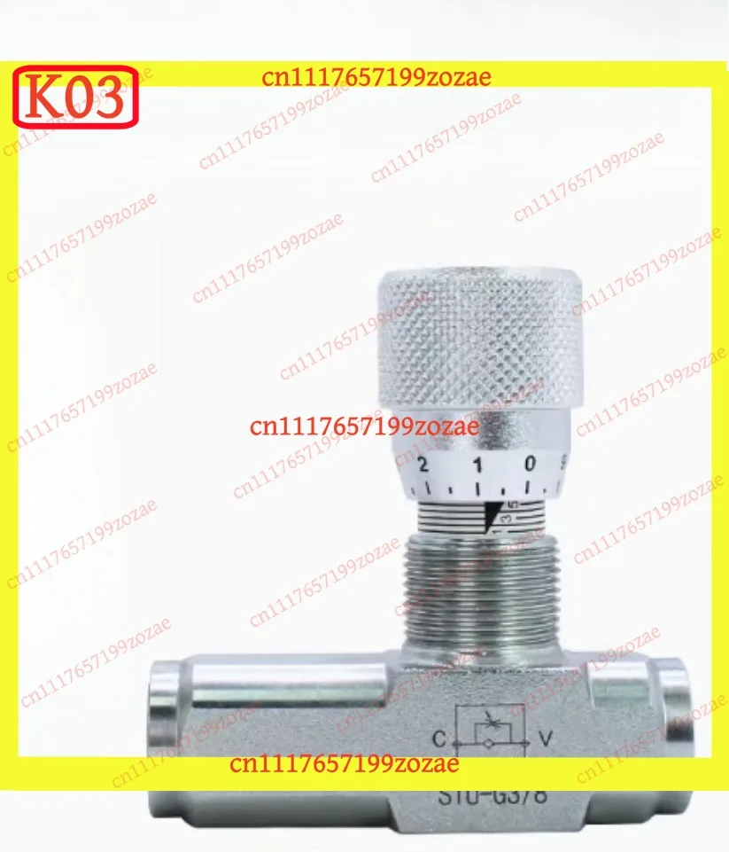 LK STU-G3/8 Flow Control Valve Hydraulic Throttle One-way High-Pressure Cylinder Speed Regulator