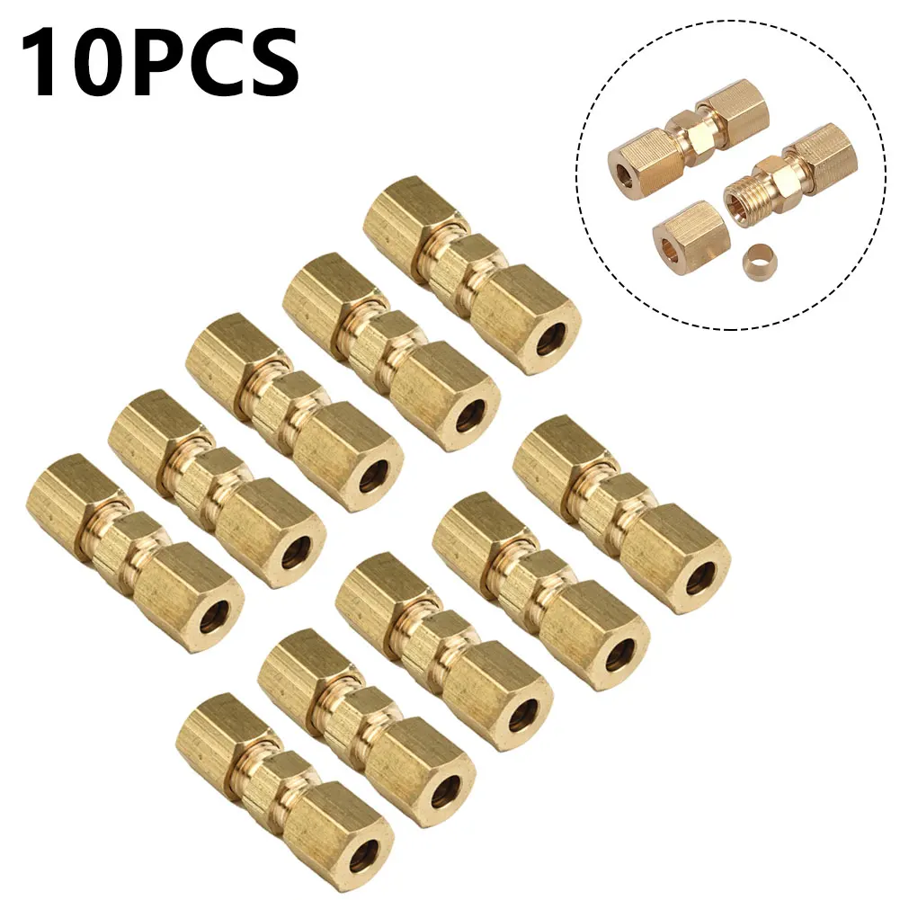 10x Brake Line Connector For Brake Line Without Flaring 4.75mm 3/16 \