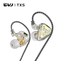 CVJ TXS Earphones Dual Magnet Dynamic Driver Wired  2 Pin In Ear Headset HiFI Monitor Earbuds With Tuning Switches Headphones