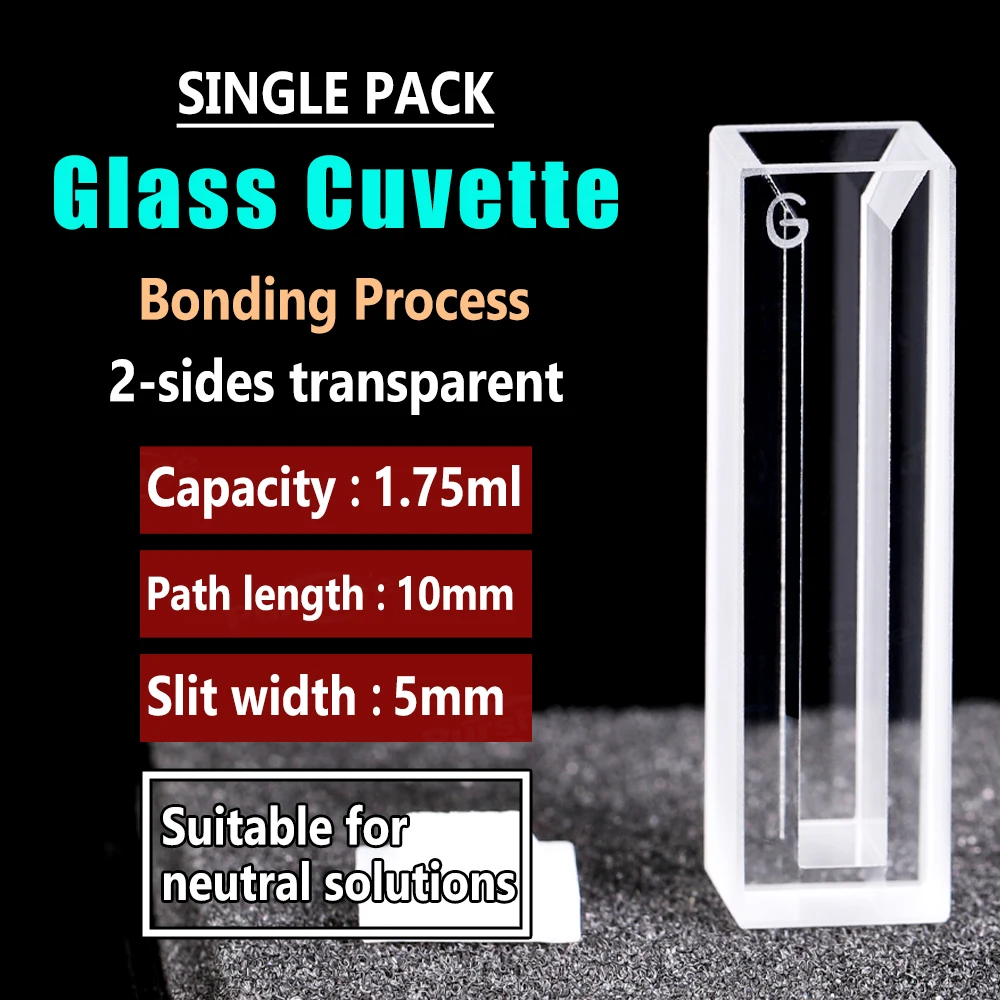 Glas-Schlitz-Mikroküvette 1/2/3/4/5mm Schlitzbreite Beidseitige Lichtdurchlässigkeit Schattierter/Nicht-schattierter Typ Labor-Probenküvette – Detail 21