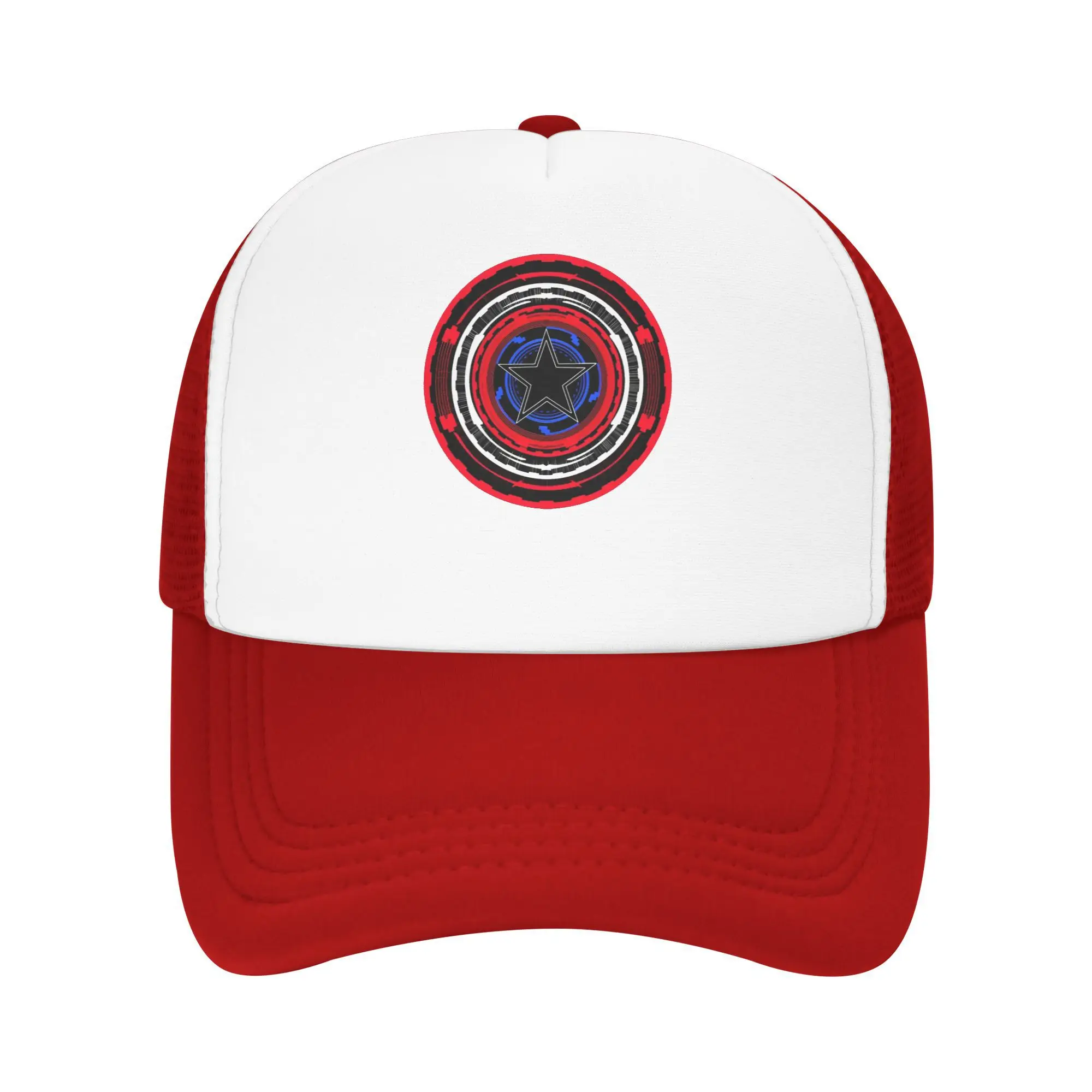 

Captain America Sun Hats y2k Retro Female Male Mesh Trucker Hat Wholesale Print Hunting Camping Snapback Cap Gift