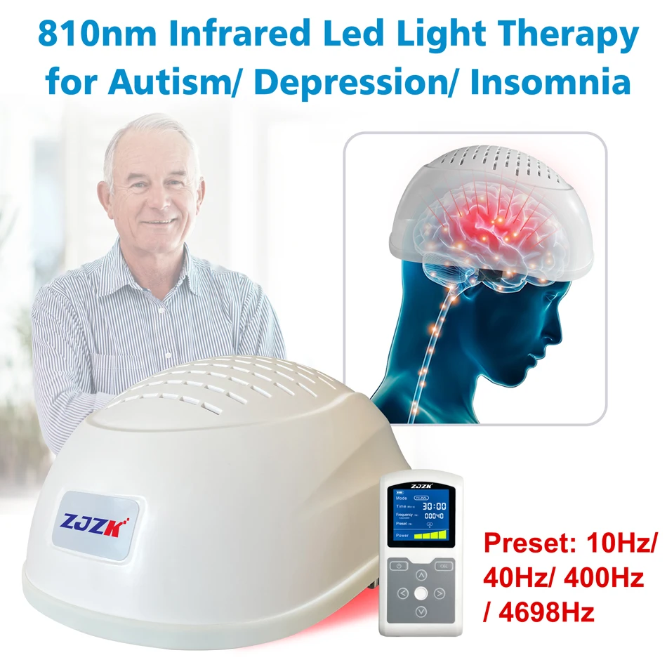 

LED 810nm Therapy Cap for Migraine Headache Head Spa Stroke Parkinson Alzheimer Dementia Disease Treatment No Side Effects