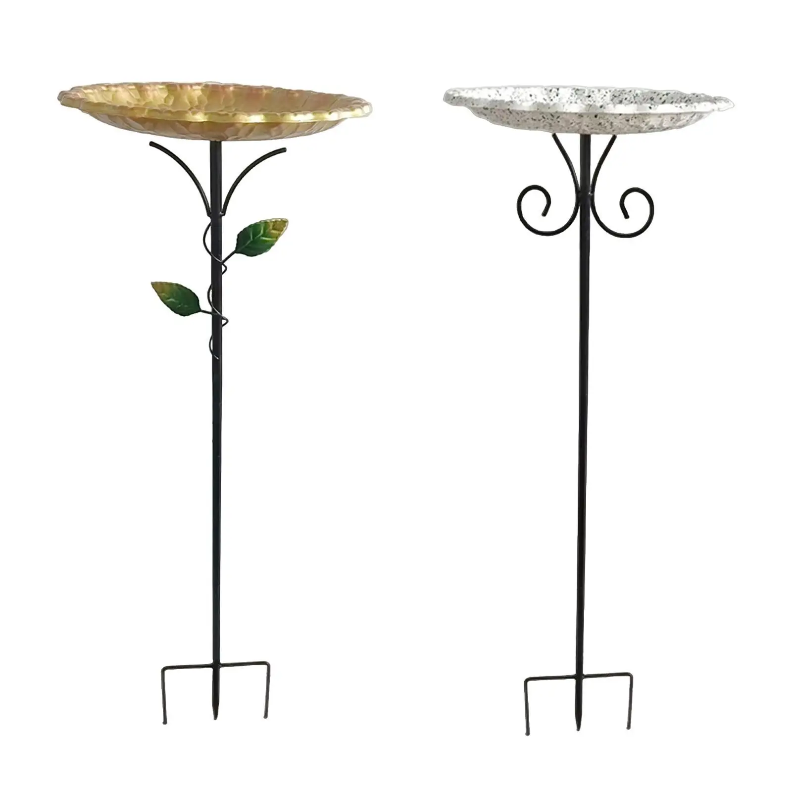 

Bird Bath Bowl with Stake Multifunction Decorative Easy to Install Garden Birdfeeder Birdbath for Porch Balcony Outside Fence