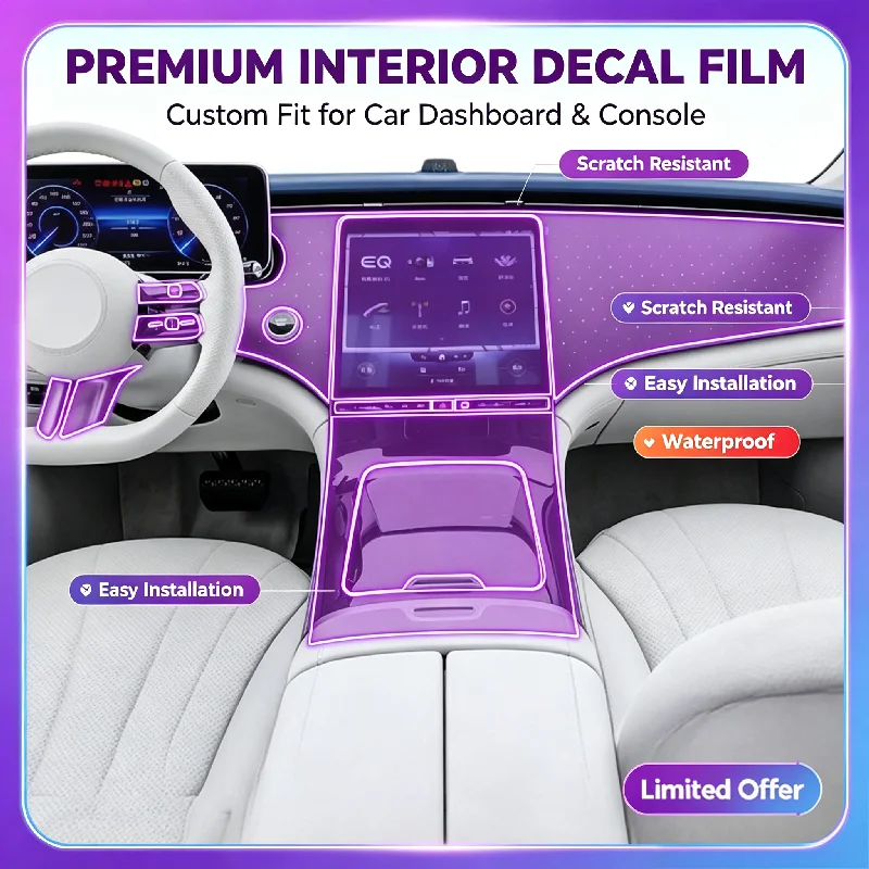 For 22-25 Mercedes-Benz EQE350/AMG center console gear shifter interior  film car modification transparent protection film